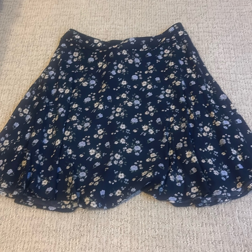 hollister floral blue skirt